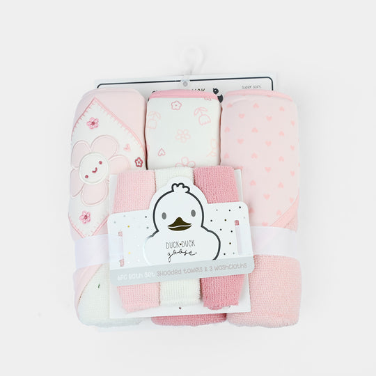 6Pcs Bath Towels & Washcloths Set