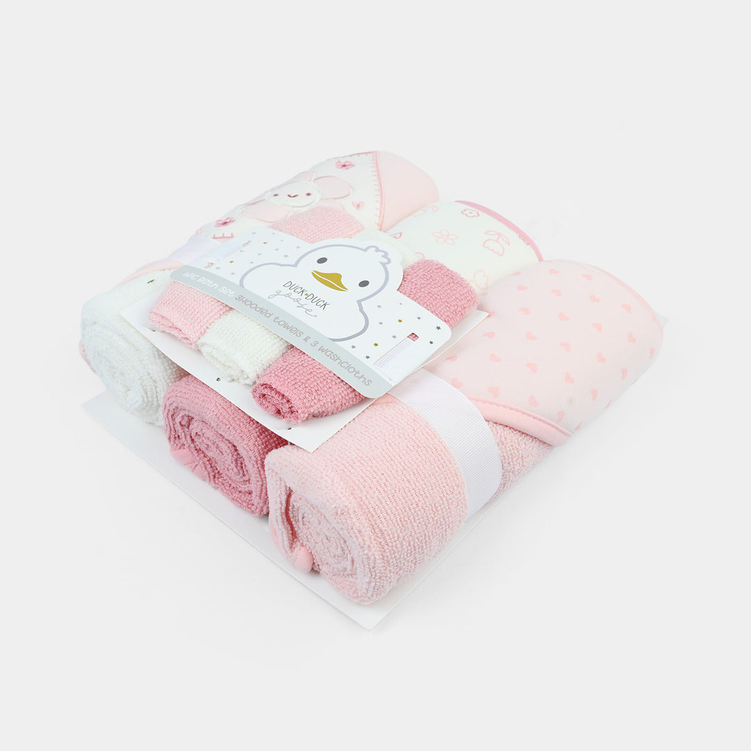 6Pcs Bath Towels & Washcloths Set