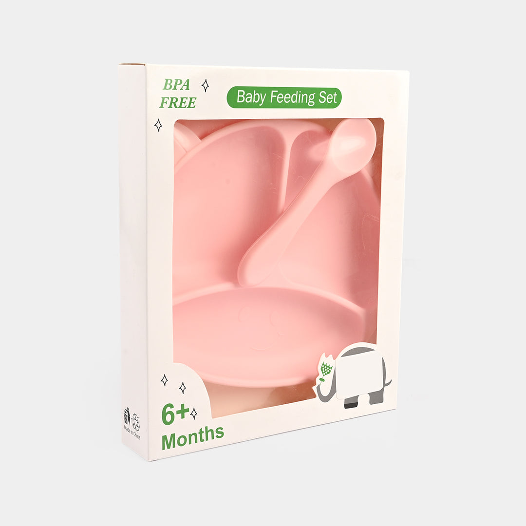 Baby Silicone Plate with Fork & Spoon Set