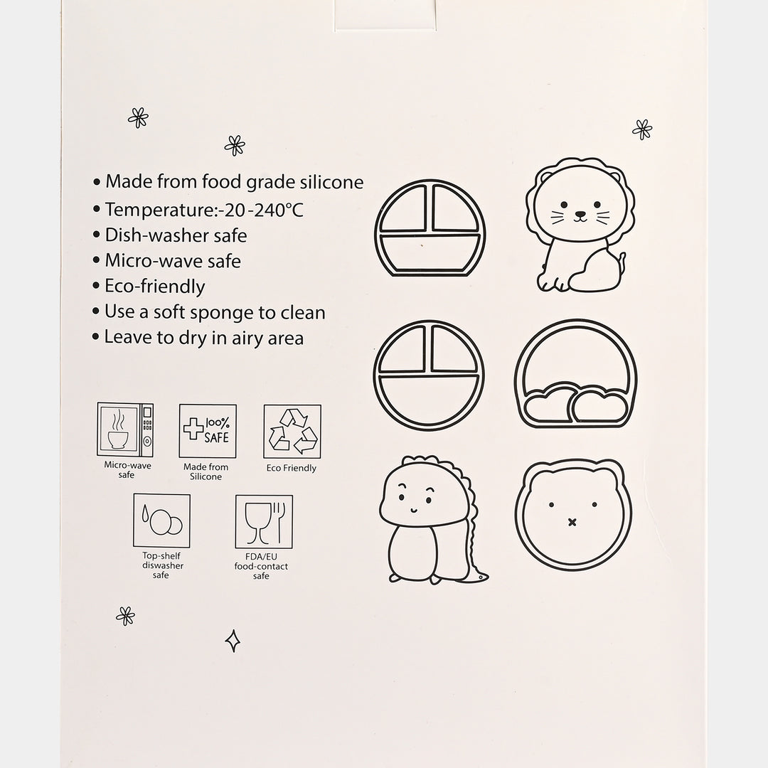 Baby Silicone Plate with Fork & Spoon Set