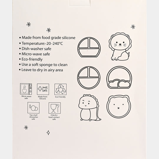 Baby Silicone Plate with Fork & Spoon Set