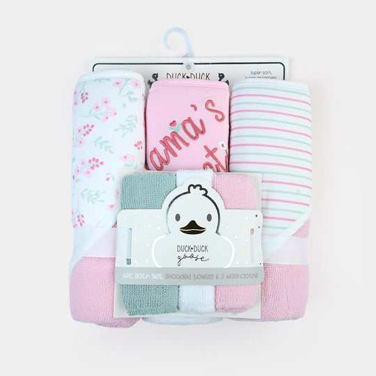 6Pcs Bath Towels & Washcloths Set