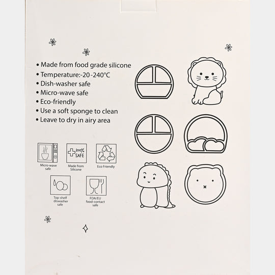 Baby Silicone Plate with Fork & Spoon Set