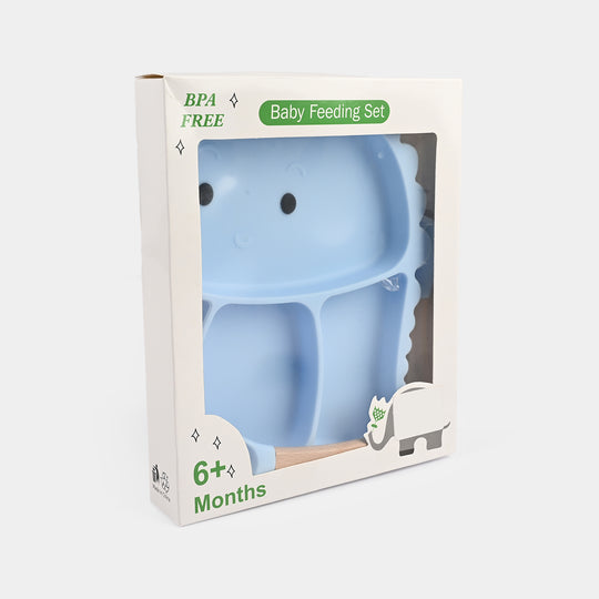 Baby Silicone Plate with Fork & Spoon Set