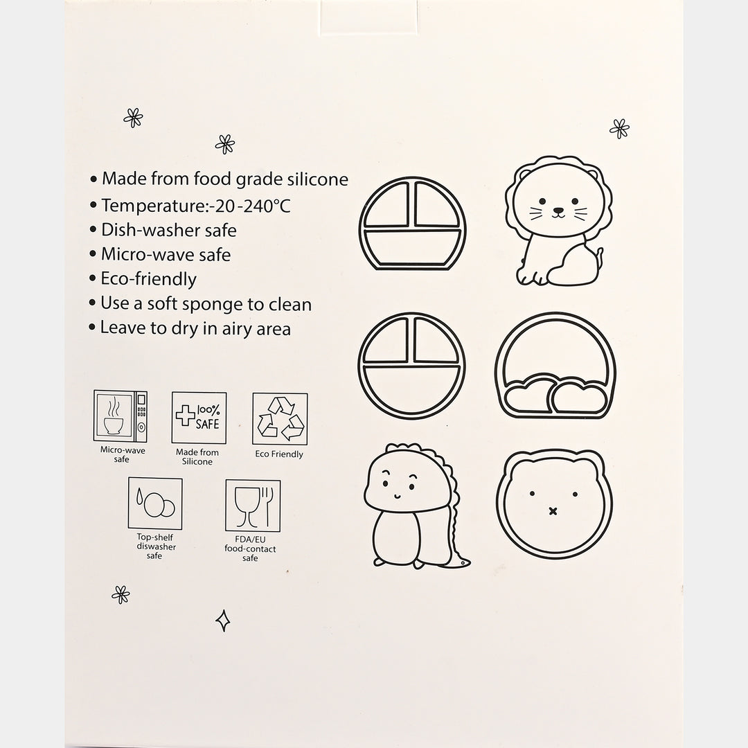 Baby Silicone Plate with Fork & Spoon Set