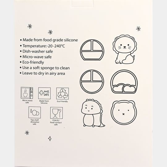 Baby Silicone Plate with Fork & Spoon Set