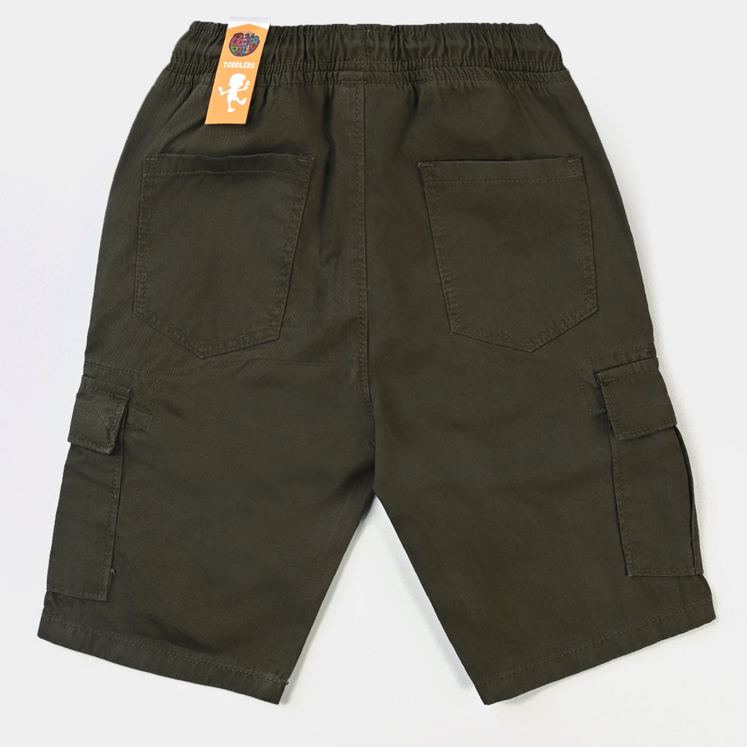 Boys Cotton Short Bermuda-Olive Green