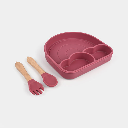 Baby Silicone Plate with Spoon & Fork
