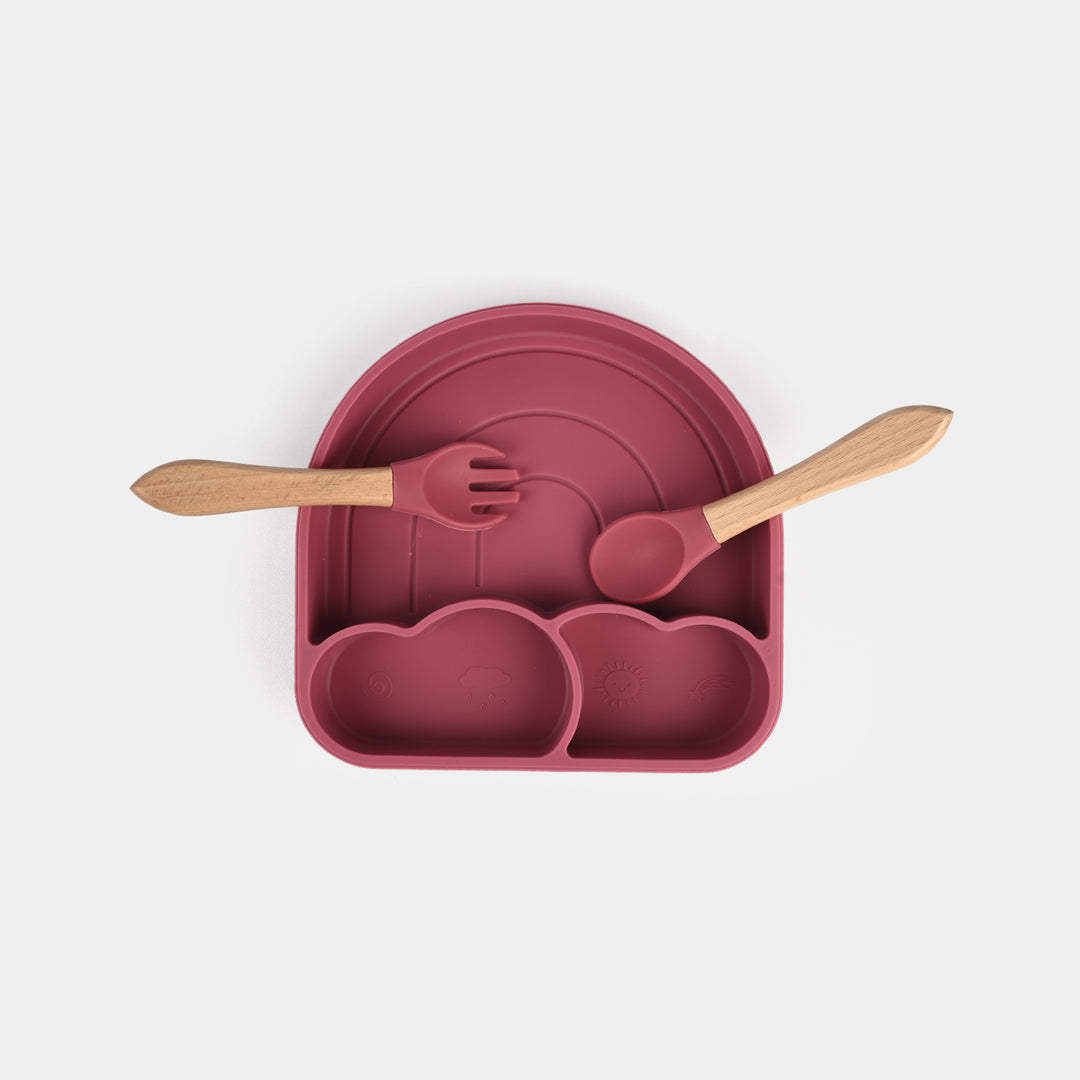 Baby Silicone Plate with Spoon & Fork
