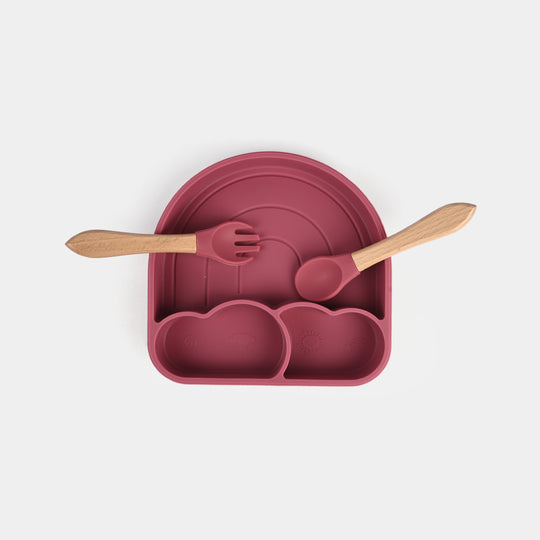 Baby Silicone Plate with Spoon & Fork