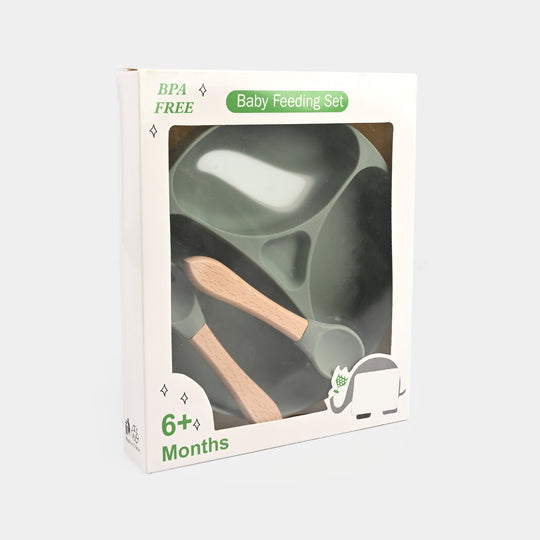 Baby Silicone Divided Plate with Spoon & Fork