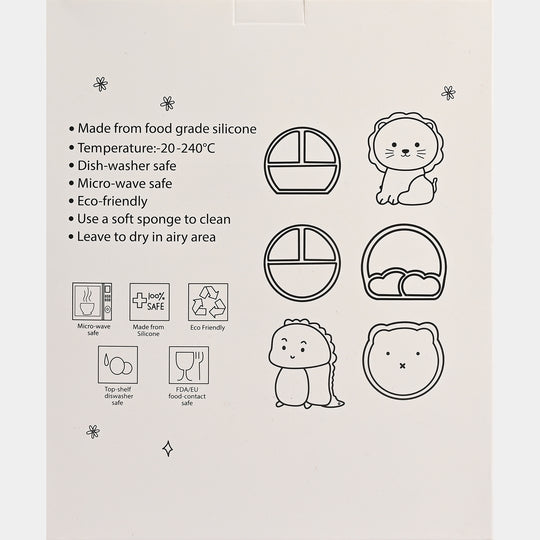 Baby Silicone Divided Plate with Spoon & Fork