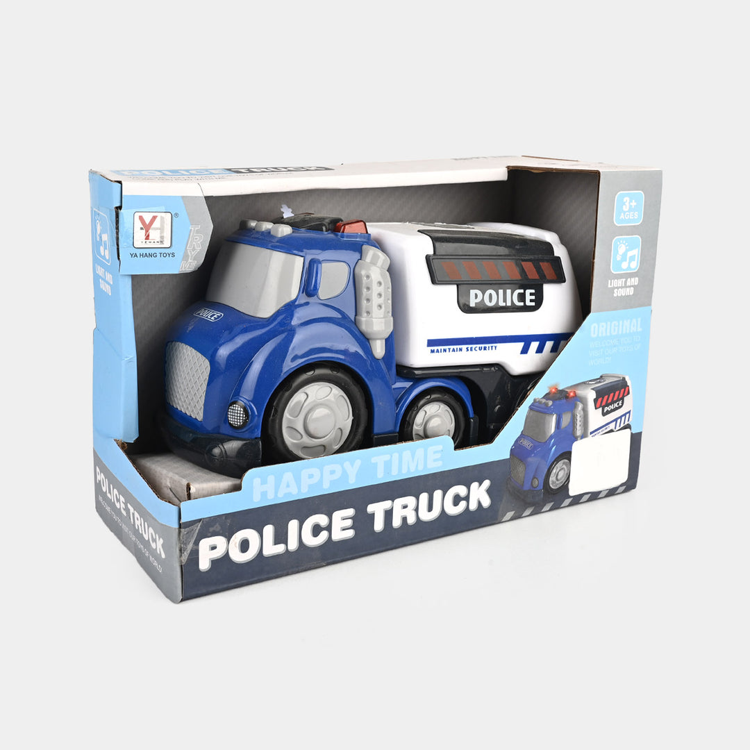 Kids' Interactive Police Rescue Truck – Friction Powered with Realistic Lights & Sound