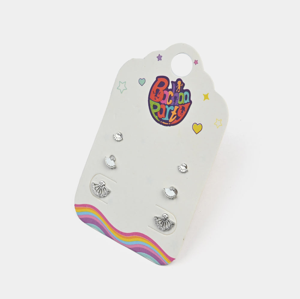Fancy 3 Pair Stud Earring for Girls
