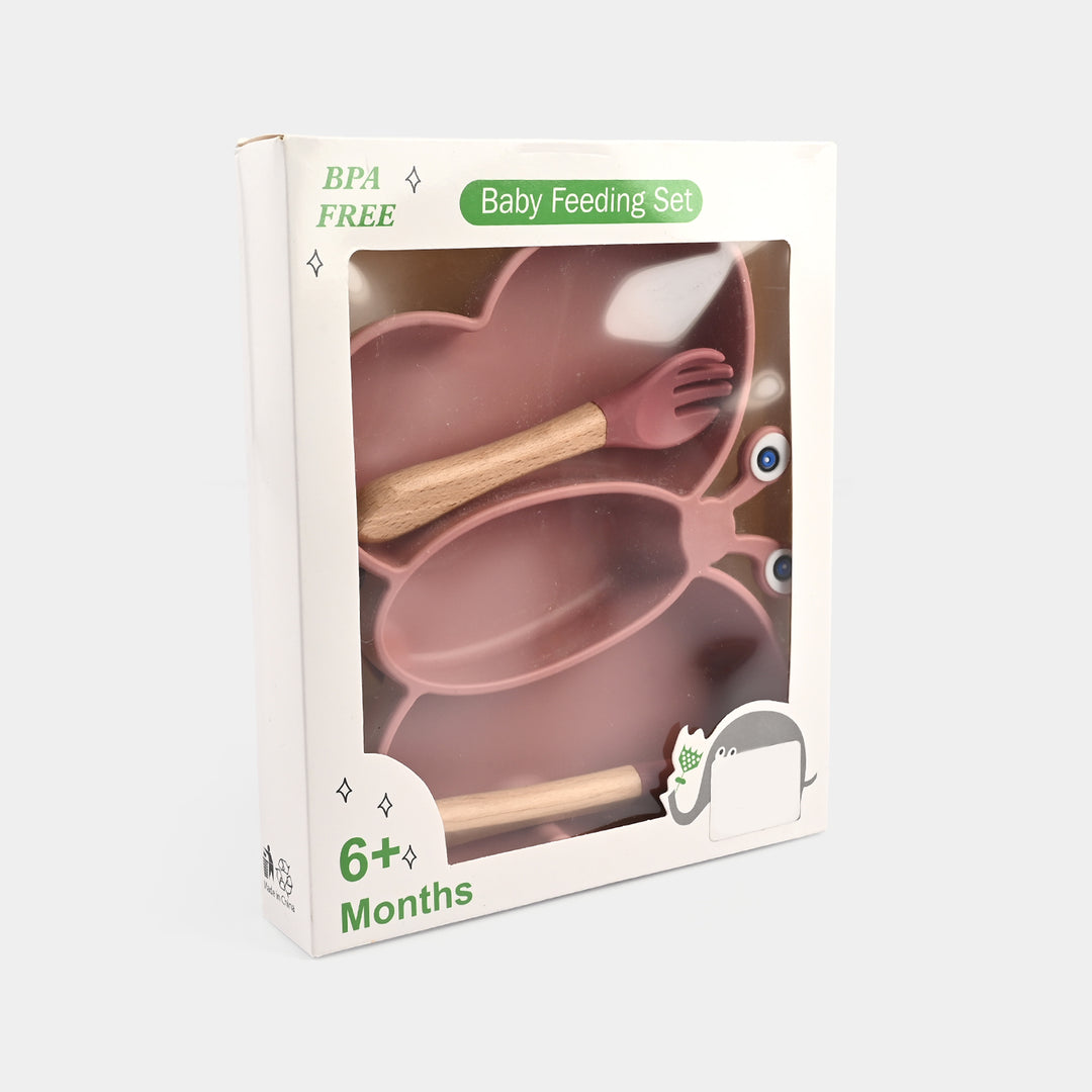 Baby Silicone Plate with Fork & Spoon Set