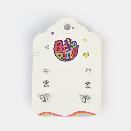 Fancy 3 Pair Stud Earring for Girls