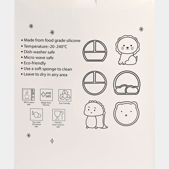 Baby Silicone Plate with Fork & Spoon Set