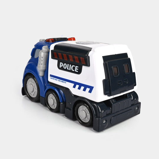 Kids' Interactive Police Rescue Truck – Friction Powered with Realistic Lights & Sound