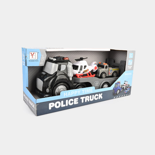 Kids' Interactive Police Rescue Truck – Friction Powered with Realistic Lights & Sound