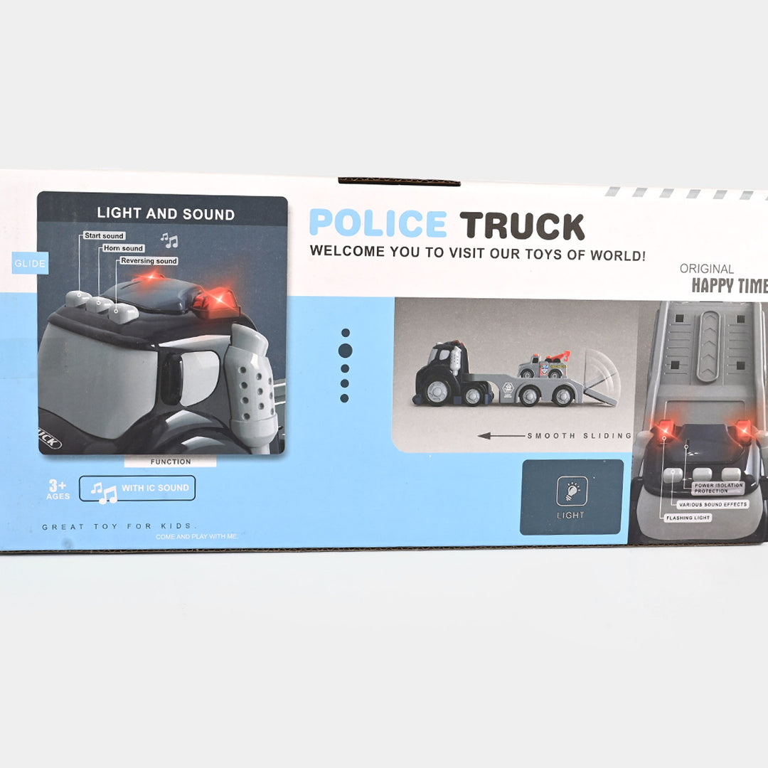 Kids' Interactive Police Rescue Truck – Friction Powered with Realistic Lights & Sound