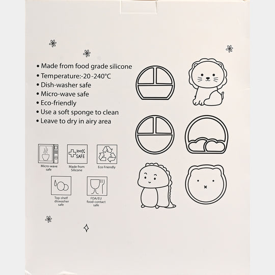 Baby Silicone Divided Plate with Spoon & Fork