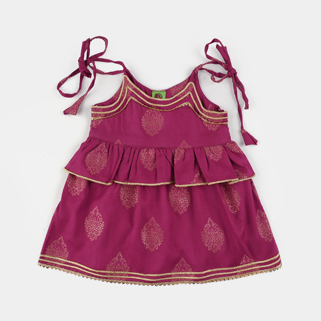 Infant Girls Jacquard 2 Piece Set (Titli) - Magenta