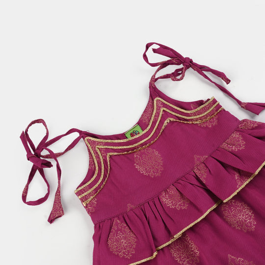 Infant Girls Jacquard 2 Piece Set (Titli) - Magenta
