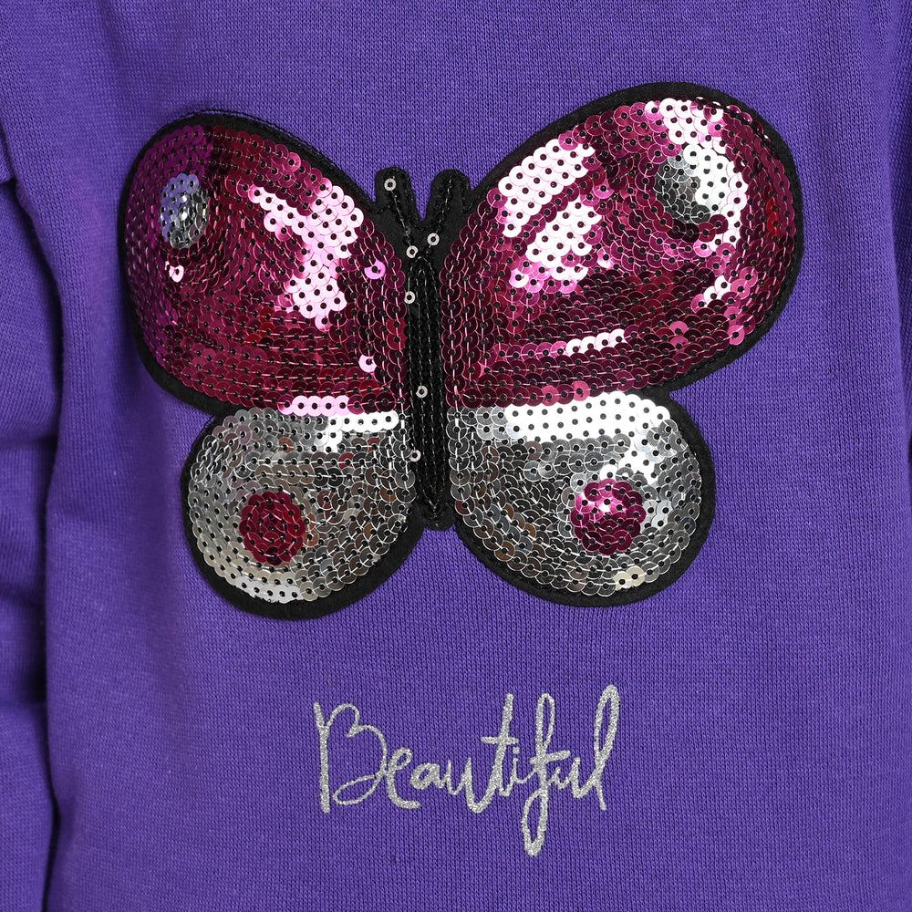 Girls Fleece Sweatshirt Beautiful-D.Lavender