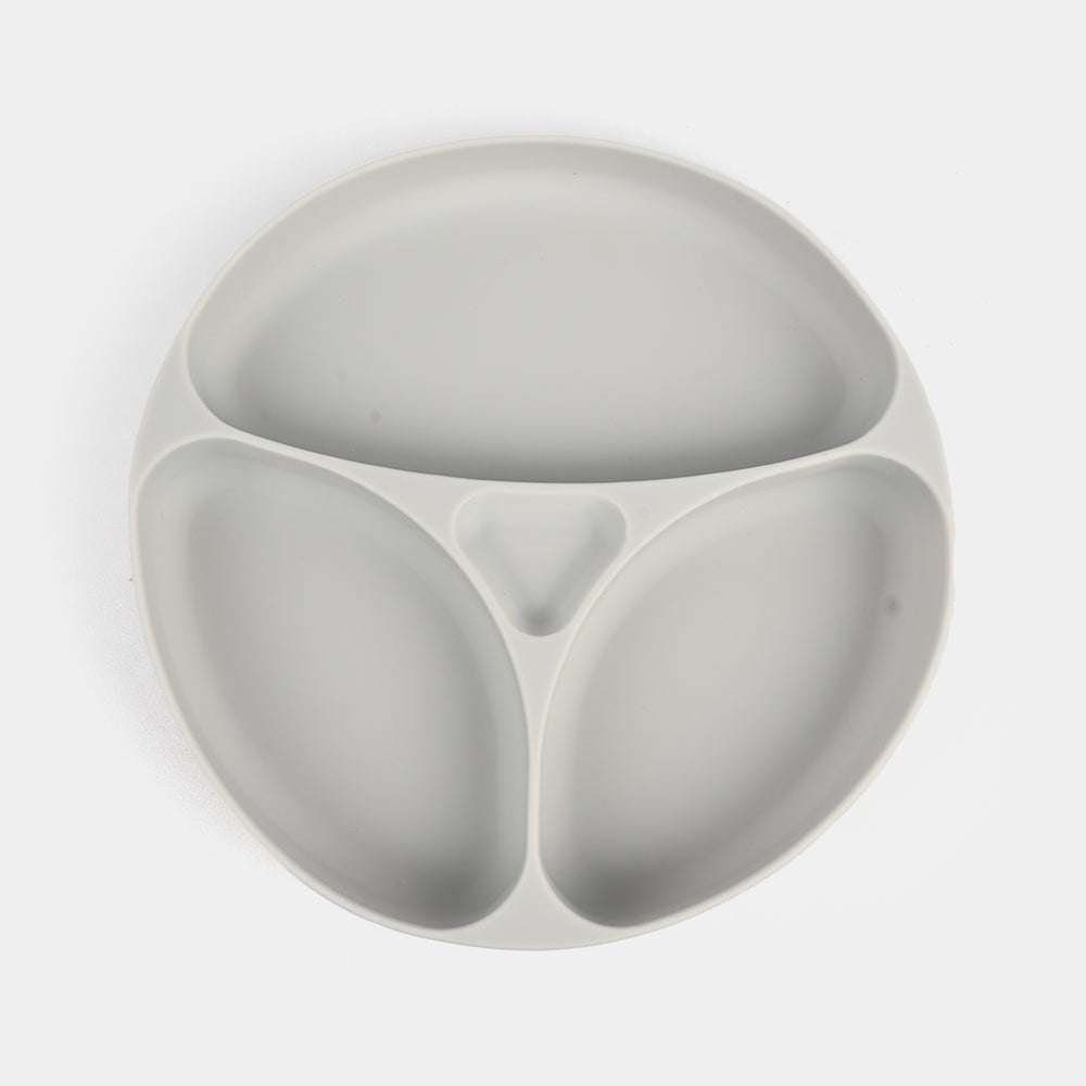Baby Silicone Divided Plate with Spoon & Fork