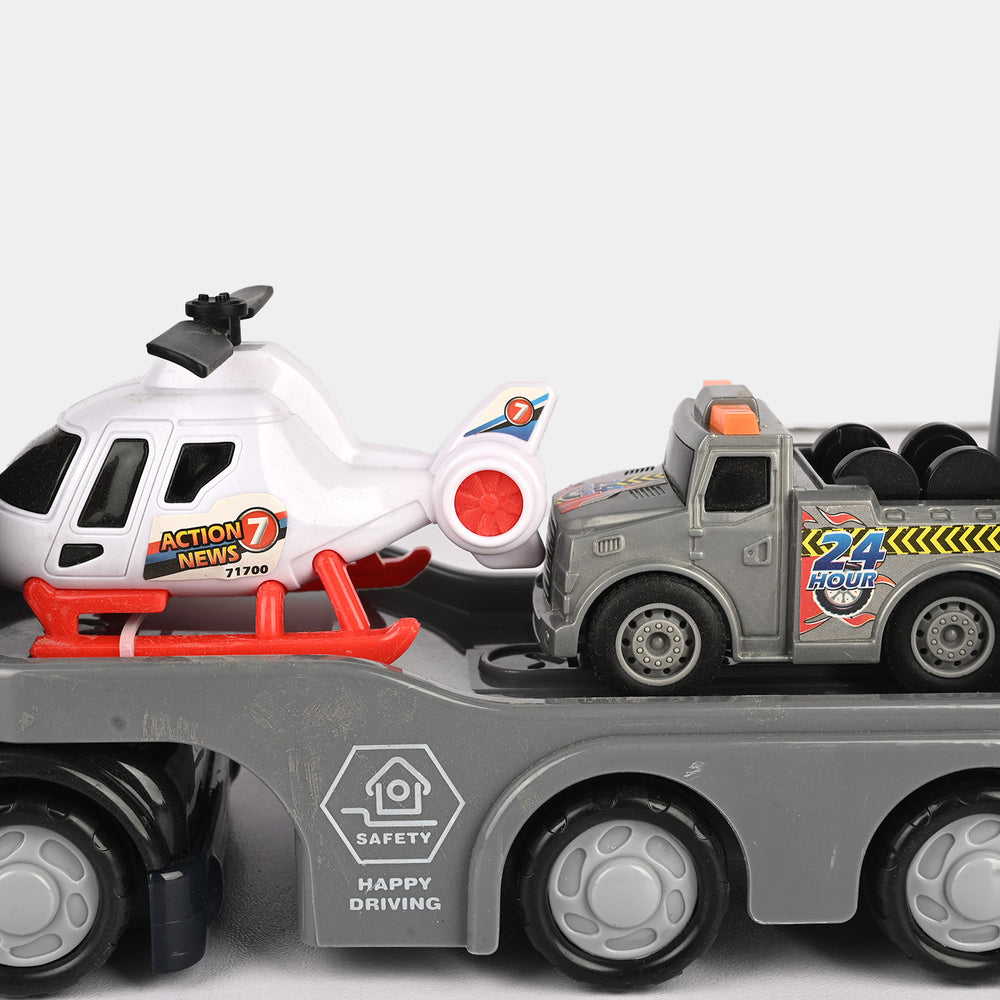 Kids' Interactive Police Rescue Truck – Friction Powered with Realistic Lights & Sound