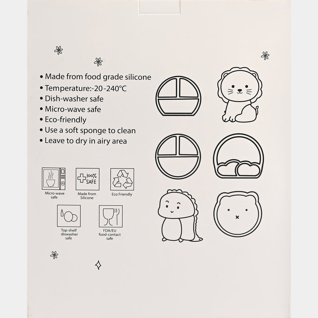 Baby Silicone Plate with Fork & Spoon Set