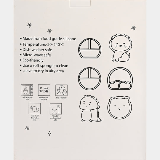 Baby Silicone Plate with Fork & Spoon Set