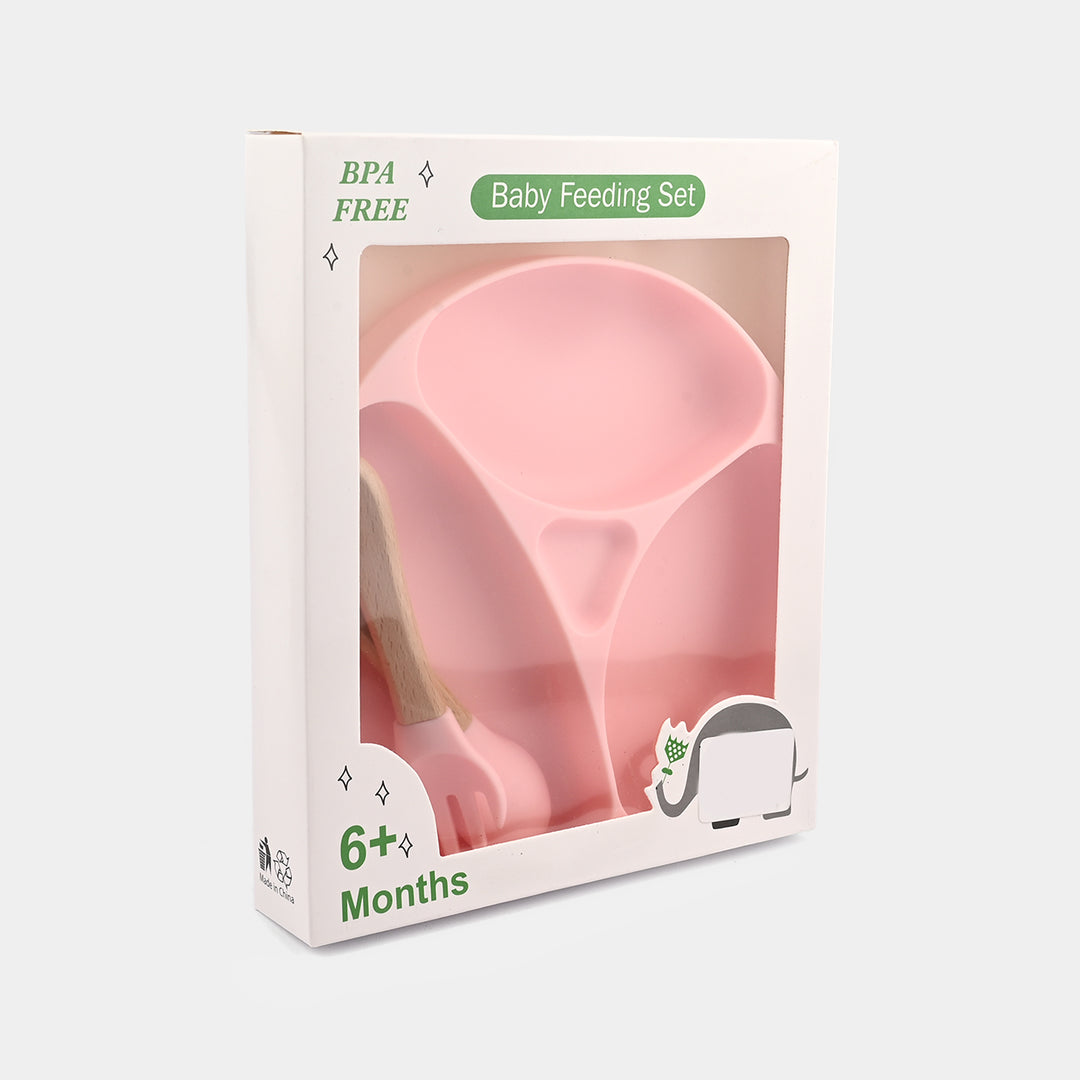 Baby Silicone Divided Plate with Spoon & Fork