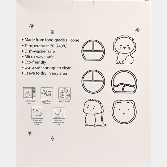 Baby Silicone Divided Plate with Spoon & Fork