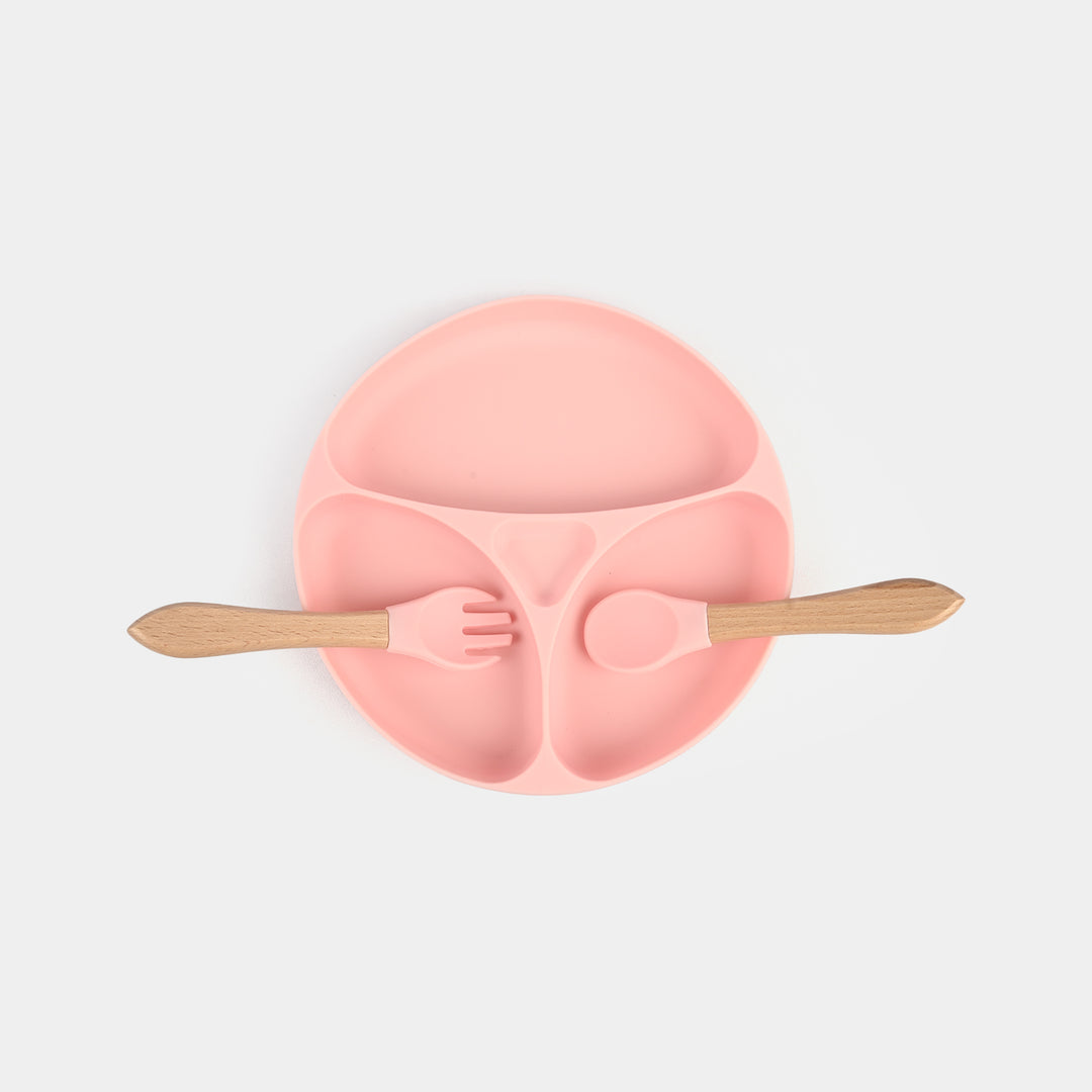 Baby Silicone Divided Plate with Spoon & Fork