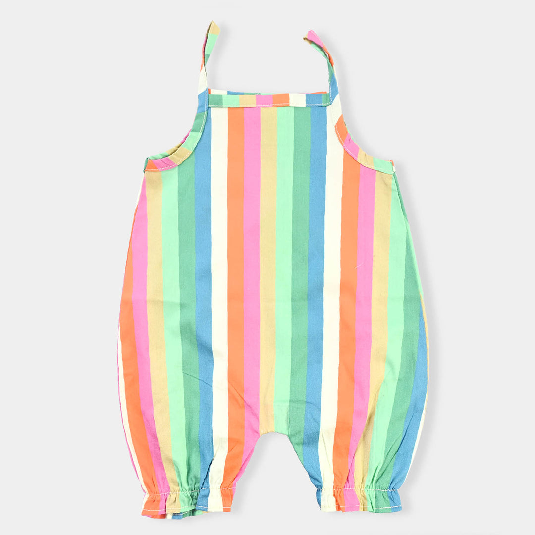 Infant Girls Cotton Romper Multi Stripe-Multi