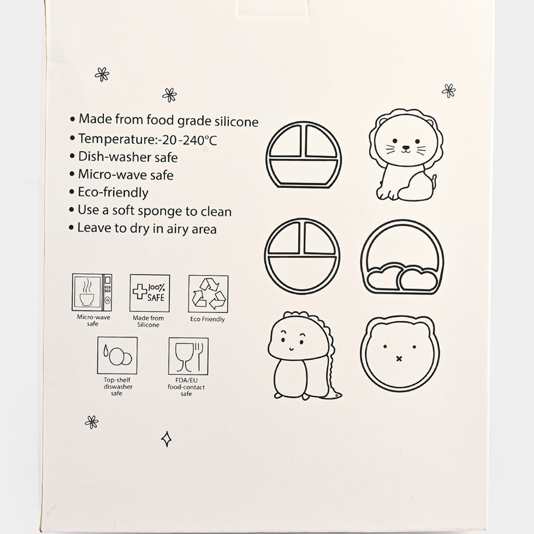 Baby Silicone Plate with Fork & Spoon Set