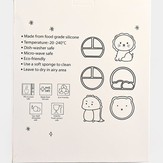 Baby Silicone Plate with Fork & Spoon Set