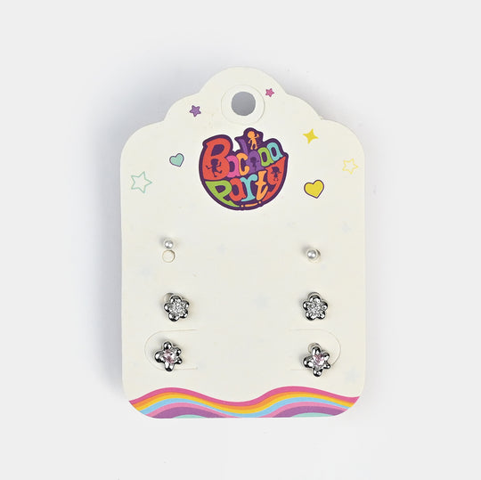 Fancy 3 Pair Stud Earring for Girls