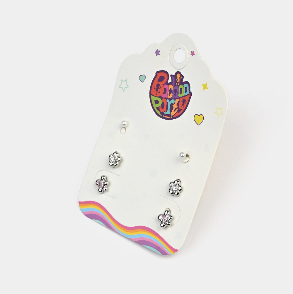Fancy 3 Pair Stud Earring for Girls