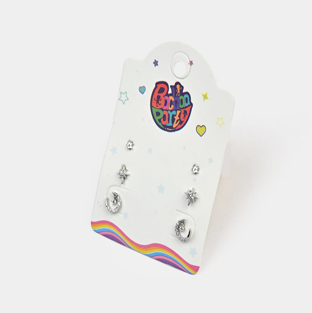 Fancy 3 Pair Stud Earring for Girls