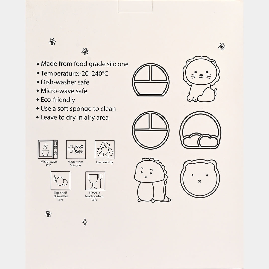 Baby Silicone Plate with Spoon & Fork