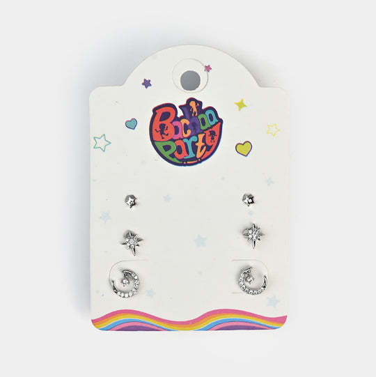 Fancy 3 Pair Stud Earring for Girls