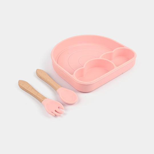 Baby Silicone Plate with Spoon & Fork