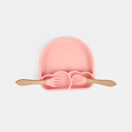 Baby Silicone Plate with Spoon & Fork