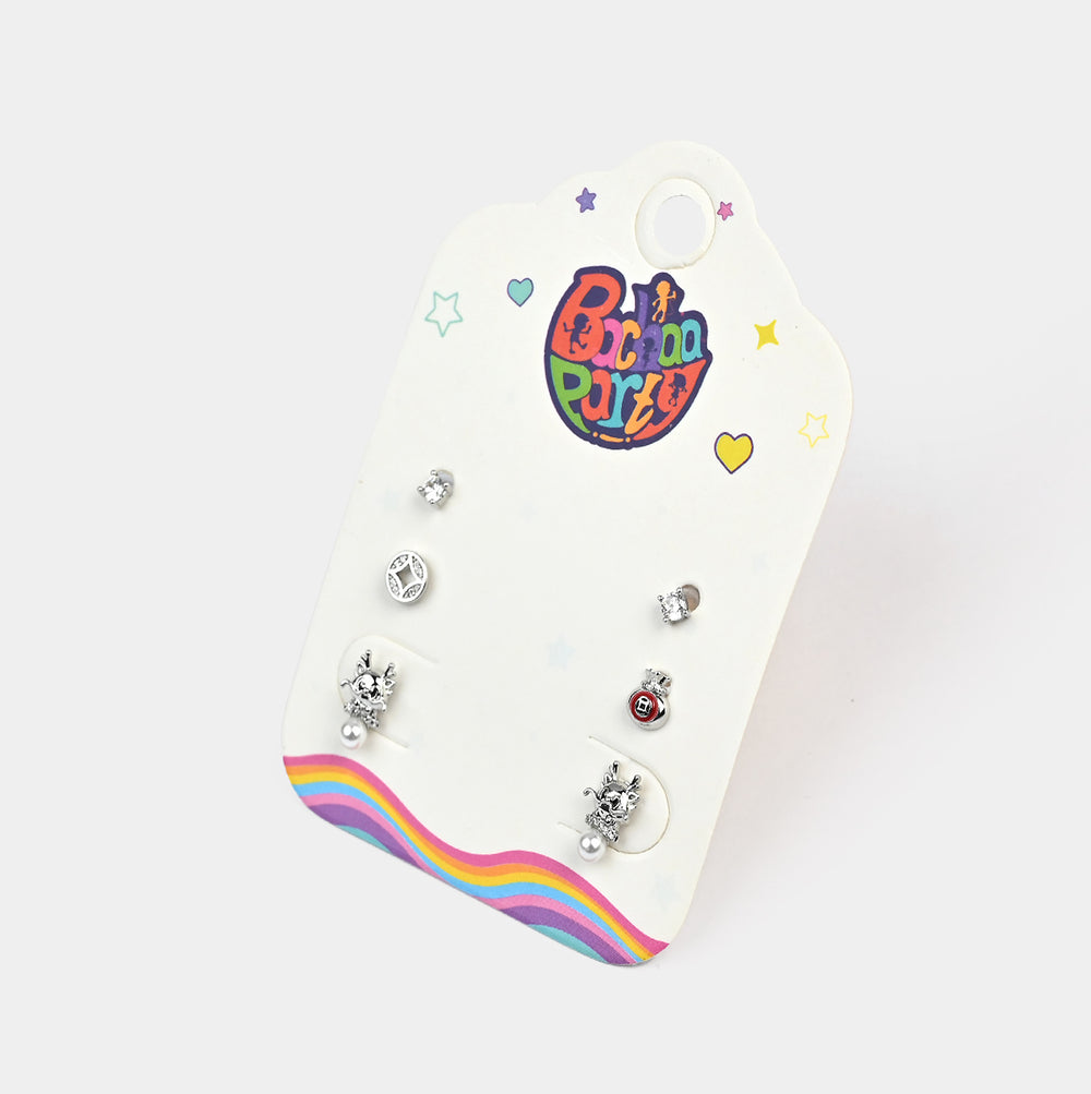 Fancy 3 Pair Stud Earring for Girls