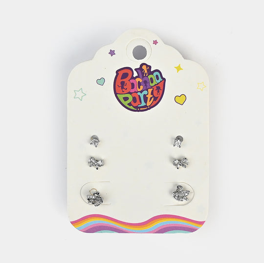 Fancy 3 Pair Stud Earring for Girls