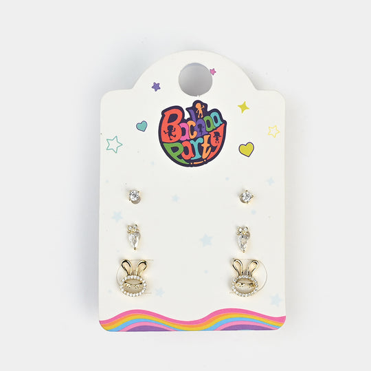 Fancy 3 Pair Stud Earring for Girls