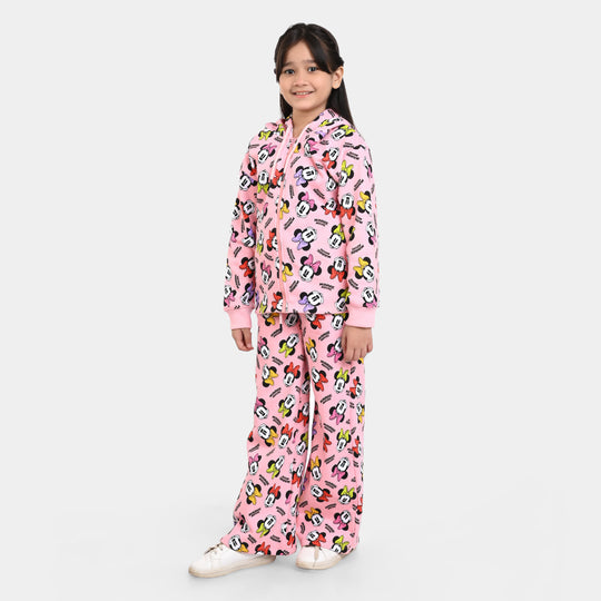 Girls Fleece 2 Piece Suit Character-Q.Pink