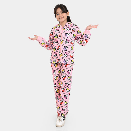 Girls Fleece 2 Piece Suit Character-Q.Pink